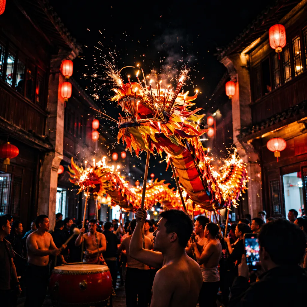 Fire Dragon Chasing the Moon