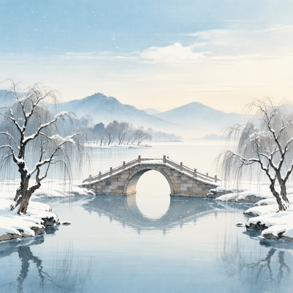 Broken Bridge in Snow