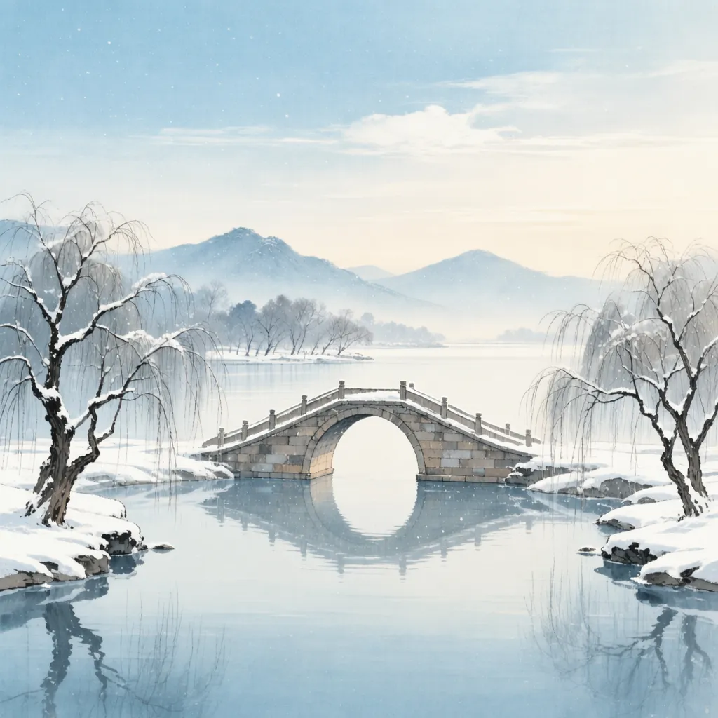 Broken Bridge in Snow