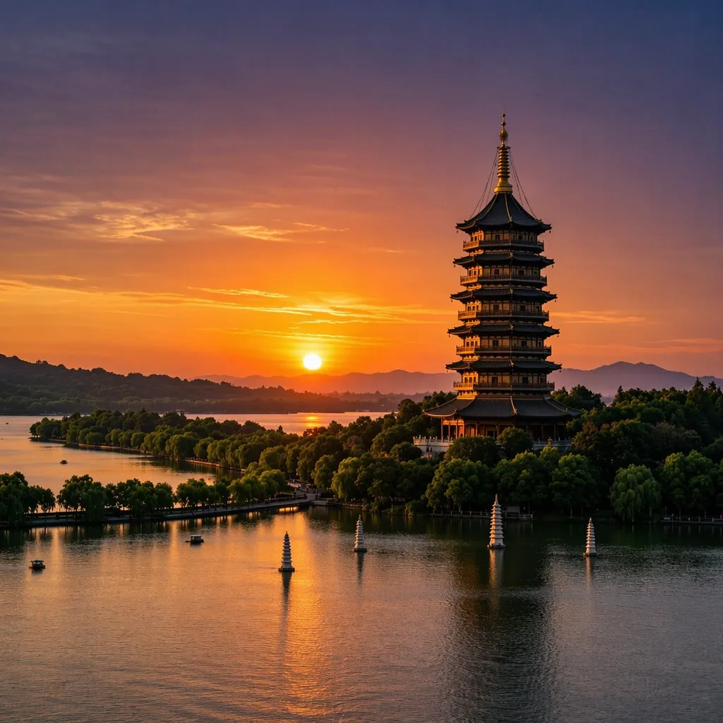 Leifeng Pagoda in Evening Glow
