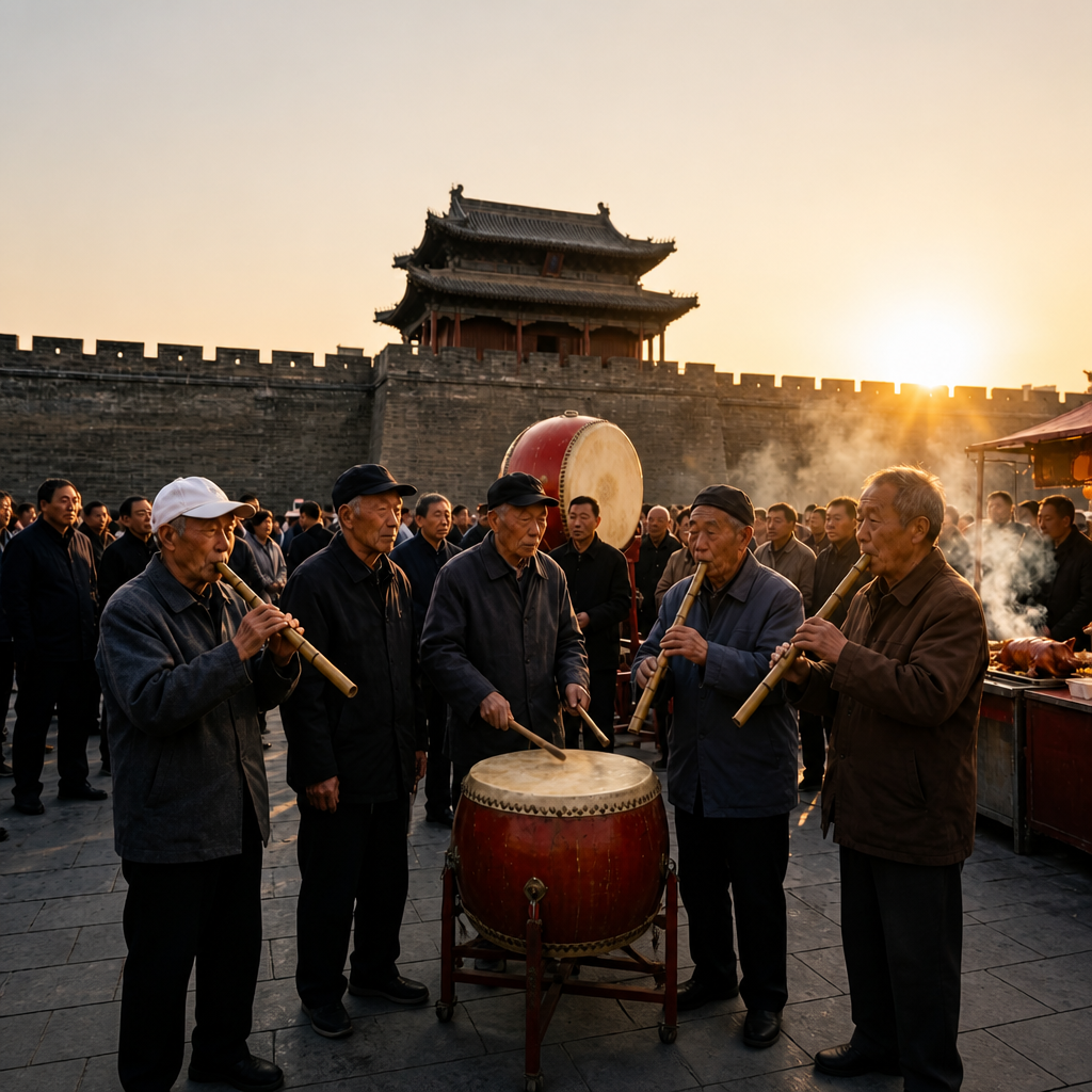 Drum music beneath the city walls