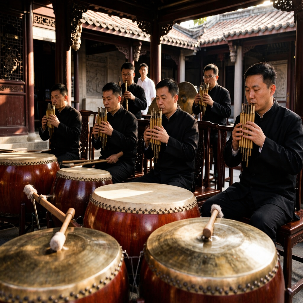 Seated music performance
