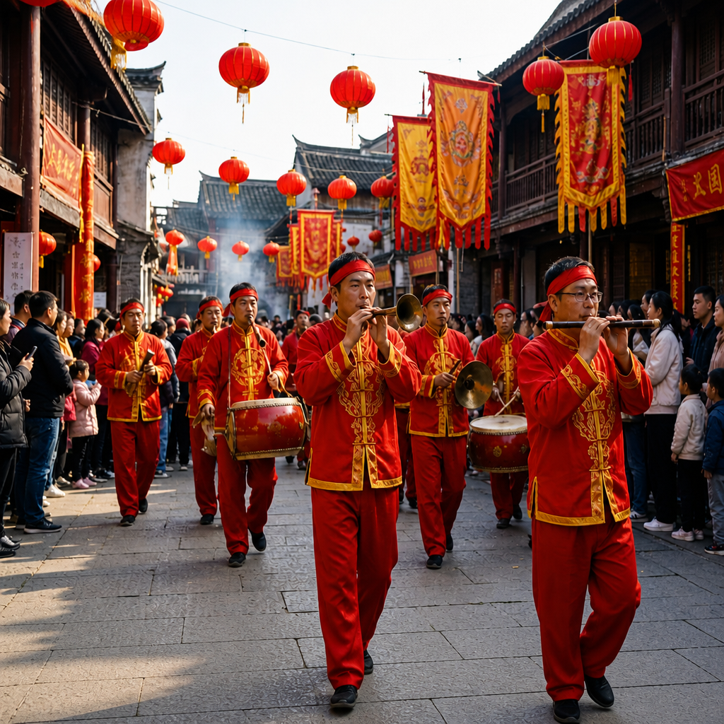 Processional music at temple fair